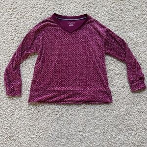 NAUTICA Pajama Top Adult Small Winter Pattern Fleece Pajama Lounge Shirt Women